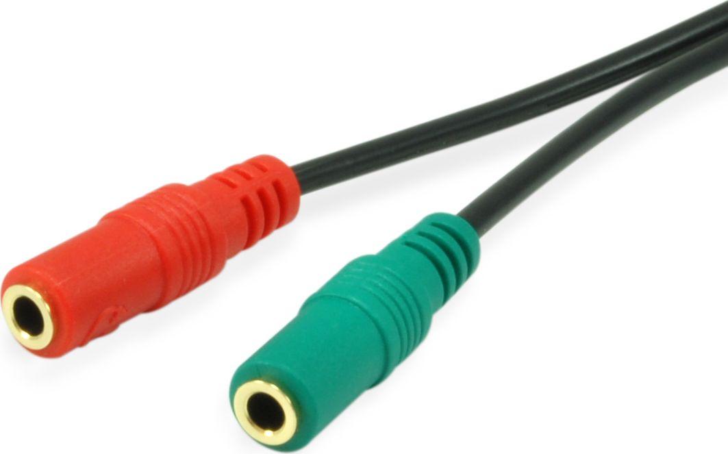 Kabllo audio Equip (147943) - Jack 3.5 mm x 2, 0.15 m, e zezë