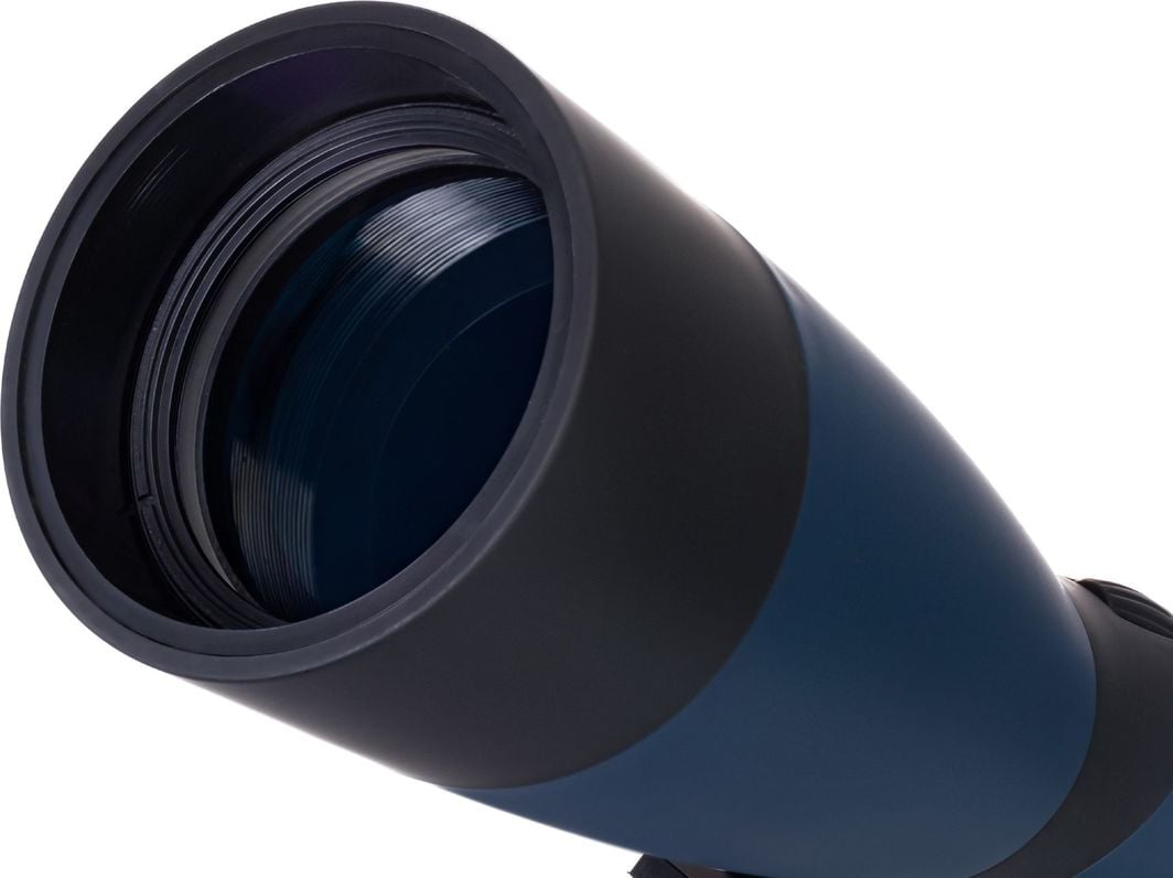 Teleskop peizazhi Levenhuk Discovery Range 70, me tripod tavoline, trup kompakt, blu i errët