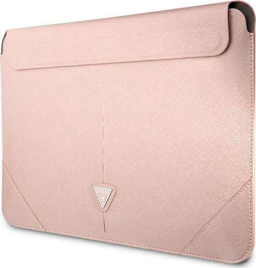 Çantë për tabletë Guess, Saffiano Triangle, 16'', rozë