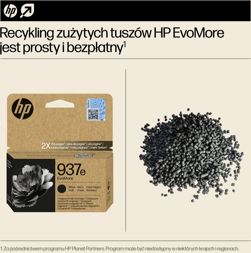 Ngjyrë për printer HP 937e EvoMore, 37ml, e zezë