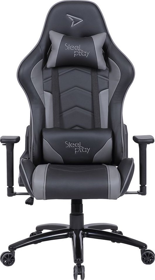 Karrige gaming Steelplay SGC01, ergonomike, e zezë gri