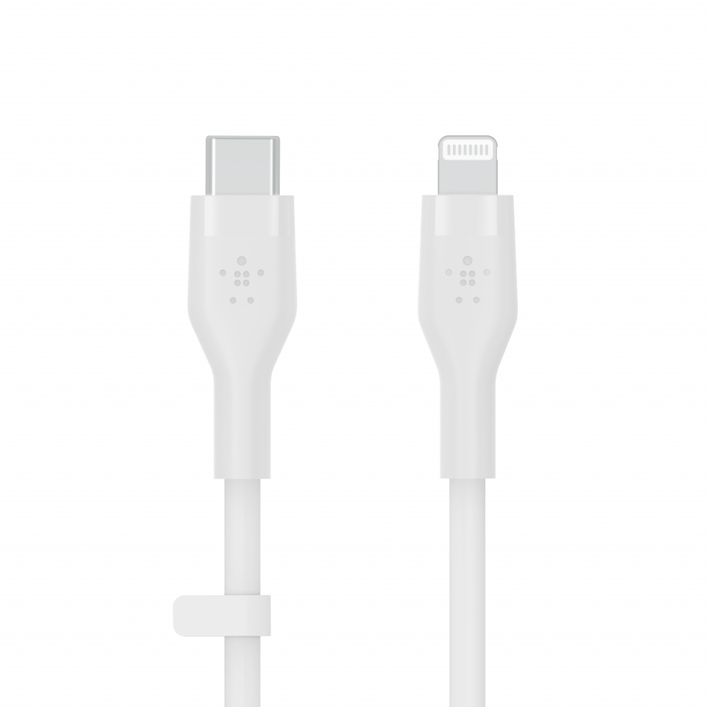 Kabllo silikoni Belkin Boost Charge USB-C - Lightning, 2m, e bardhë