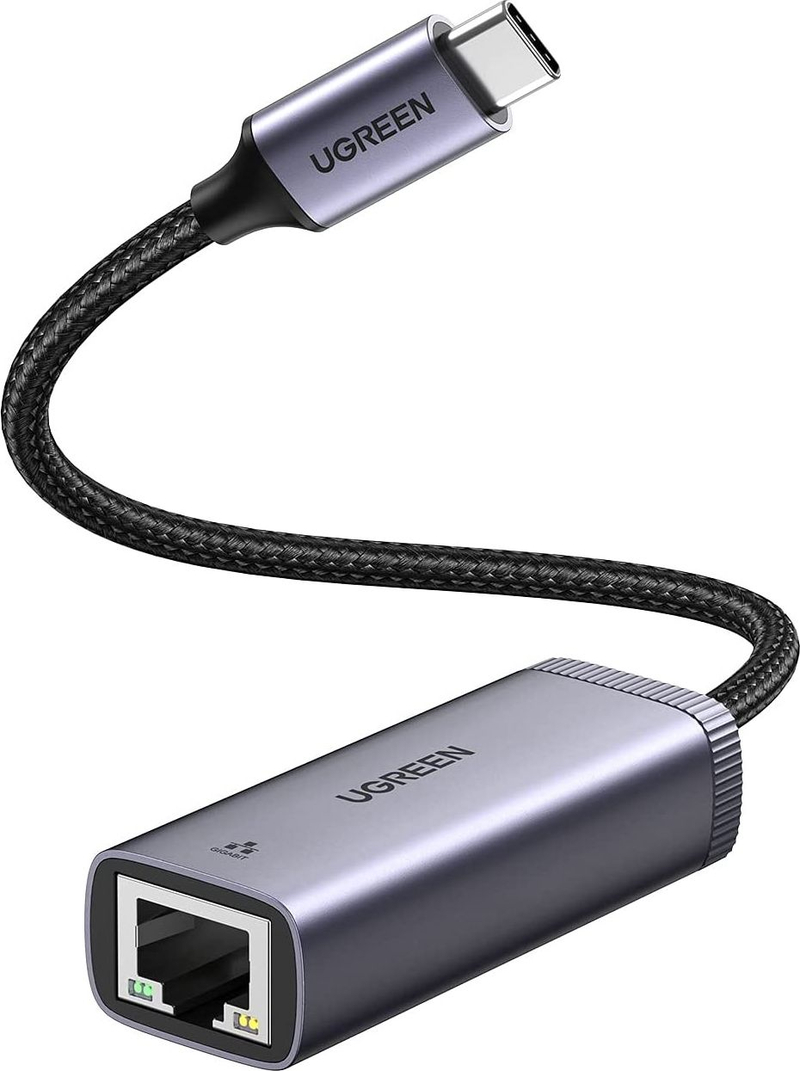 Adaptor rrjeti Ugreen, USB Type C në RJ45 Gigabit, gri