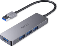Hub USB Aukey CB-H3, 4 porte, 5 Gbps, argjendtë