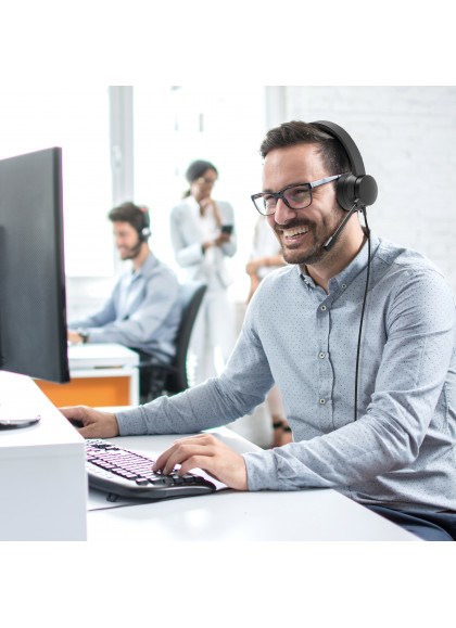 Kufje USB Comfortable Stereo Office, të zeza
