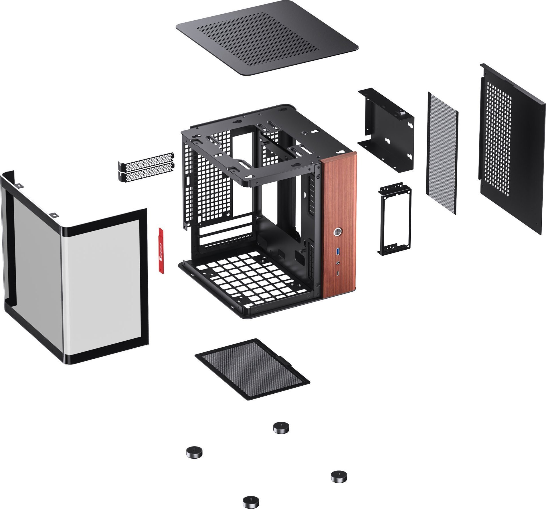 Kuti kompjuterike Jonsbo TK-0 Mini ITX, xham i temperuar, kompakte, e zezë