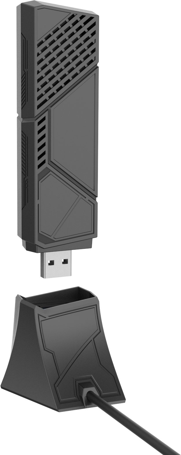 WiFi адаптер ASUS ROG USB BE92, WiFi 7, Tri Band BE6500 6500 Mbps, црн