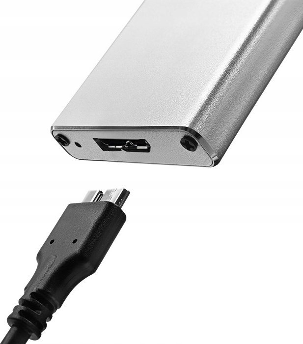 Kuti ekstern Qoltec për SSD M.2 SATA NGFF, USB 3.0, deri 2TB, argjendtë