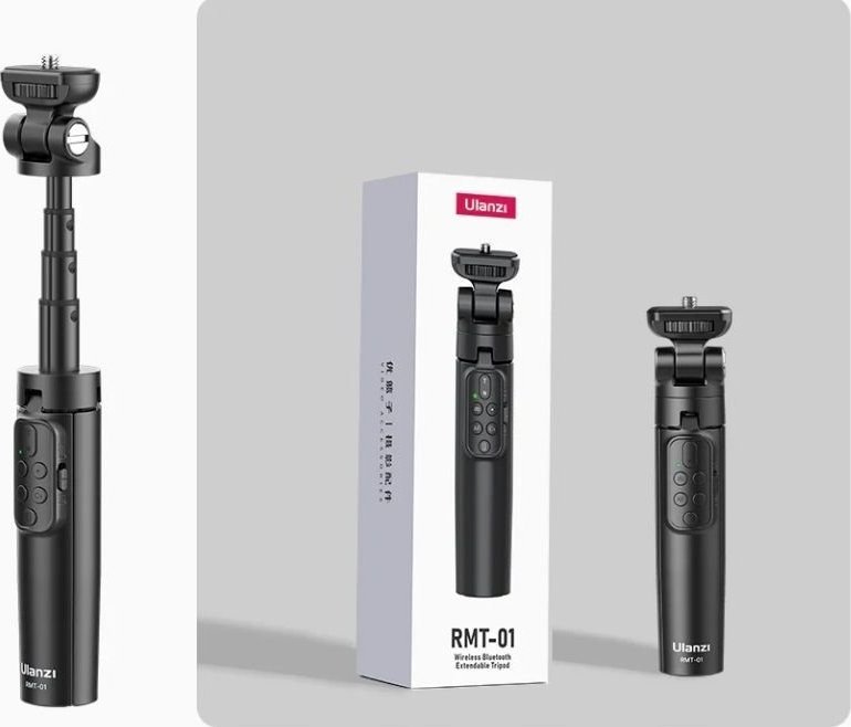 Tripod Ulanzi RMT-01 Metal, 42 cm, me telekomandë Bluetooth, i zi