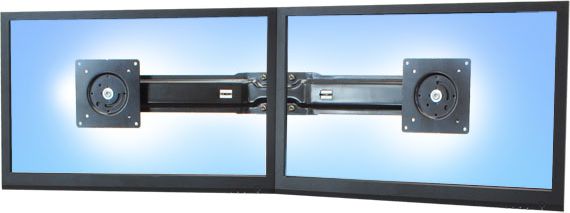 Adapter VESA për monitorë Ergotron 97-783, për 2 monitorë 17"-24", VESA 50x50 dhe 100x100, i zi