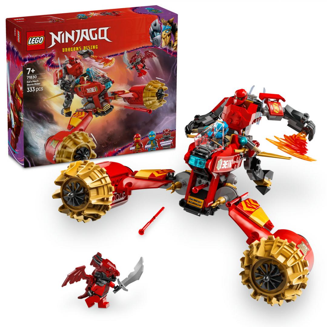 Set lodër LEGO NINJAGO Kai's Mech Storm Rider, figurina ninja, për fëmijë