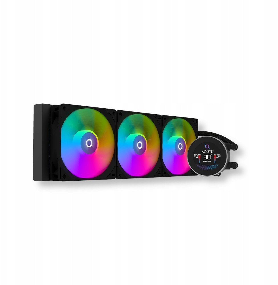 Ftohës procesori AQYRIS HYDRA 360 AIO, radiator 360mm, 3 ventilatorë ARGB, i zi