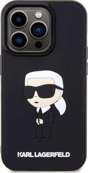 Mbulesë telefoni Karl Lagerfeld KLHCP14L3DRKINK, për iPhone 14 Pro, hardcase silikon TPU, e zezë