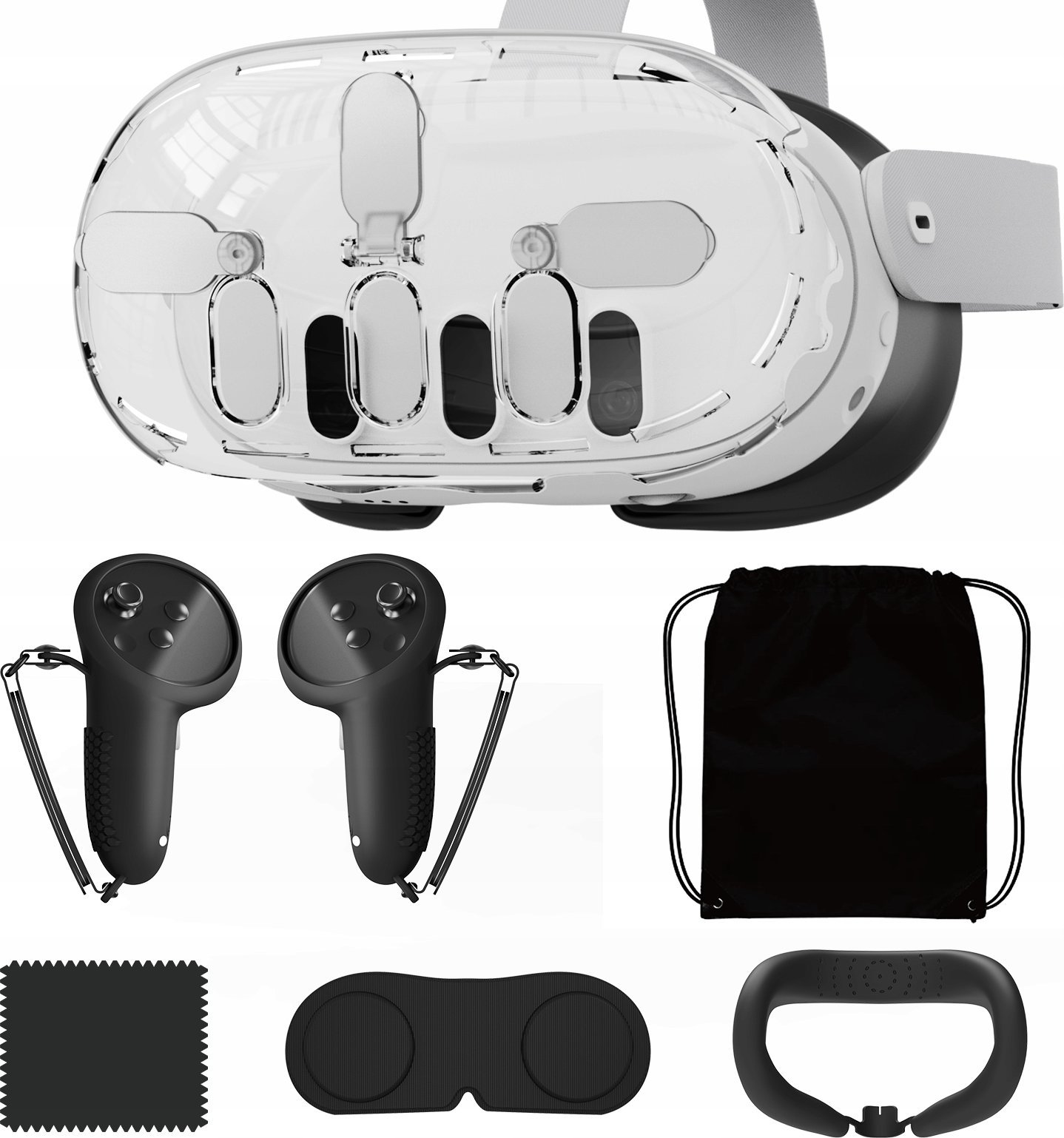 Set aksesorësh VR JYS, për Meta Quest 3 MQ011, etui mbrojtëse, e zezë