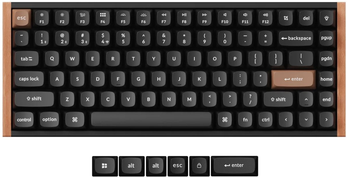Механичка тастатура Keychron K2 HE, 75%, RGB, сива