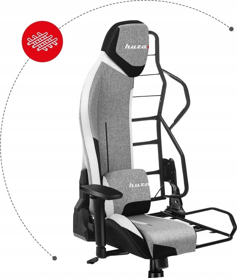 Karrige gaming Huzaro Force 7.9 Gray Mesh, ergonomike, deri 150 kg, gri