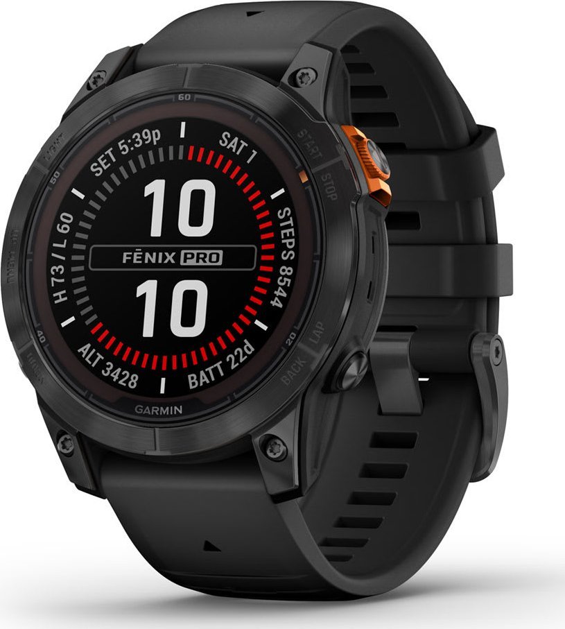 Ora sportive Garmin Fenix 7 Pro Solar, 1.3", GPS, e zezë