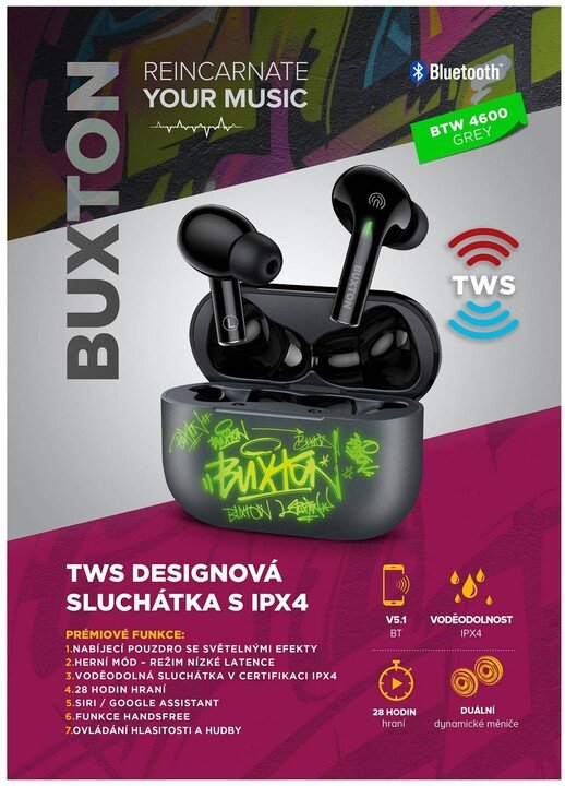 Dëgjuese BUXTON BTW 4600, të zeza