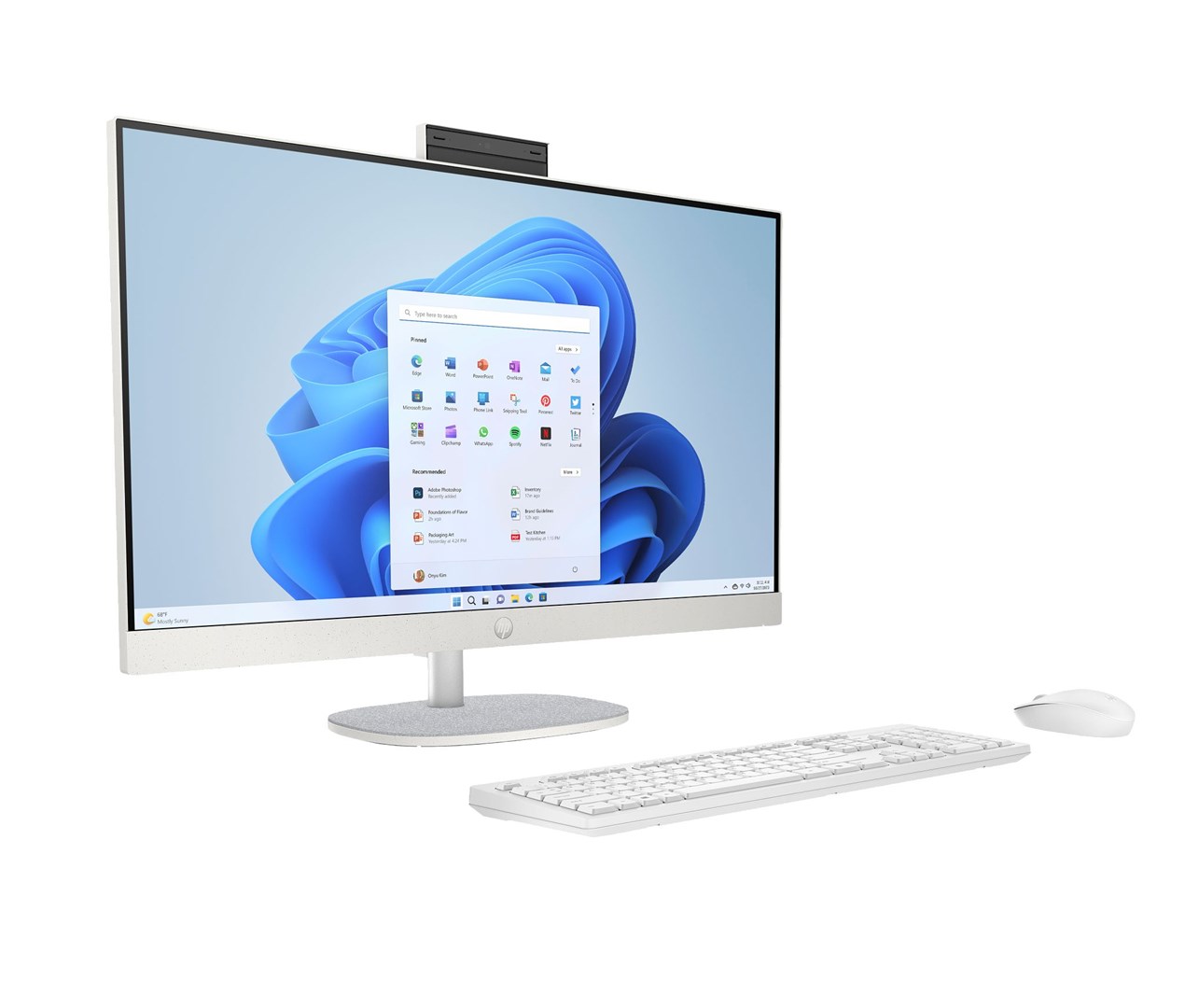 Kompjuter All in One HP 27-cr0222nw, 27" Full HD, Ryzen 7, i bardhë