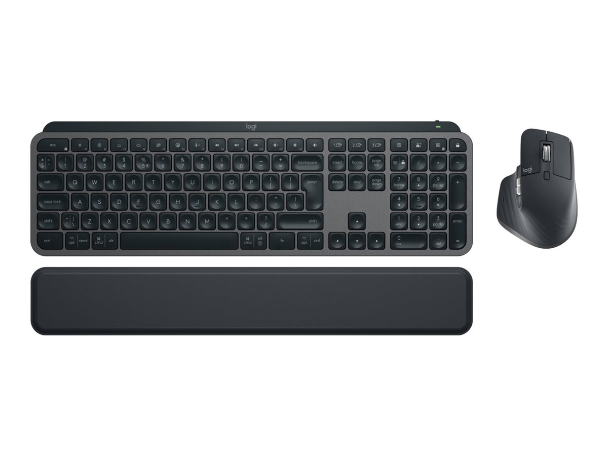 Logitech MX Keys S Combo - keyboard and mouse set - QWERTZ - Swiss - graphite - with Palm Rest