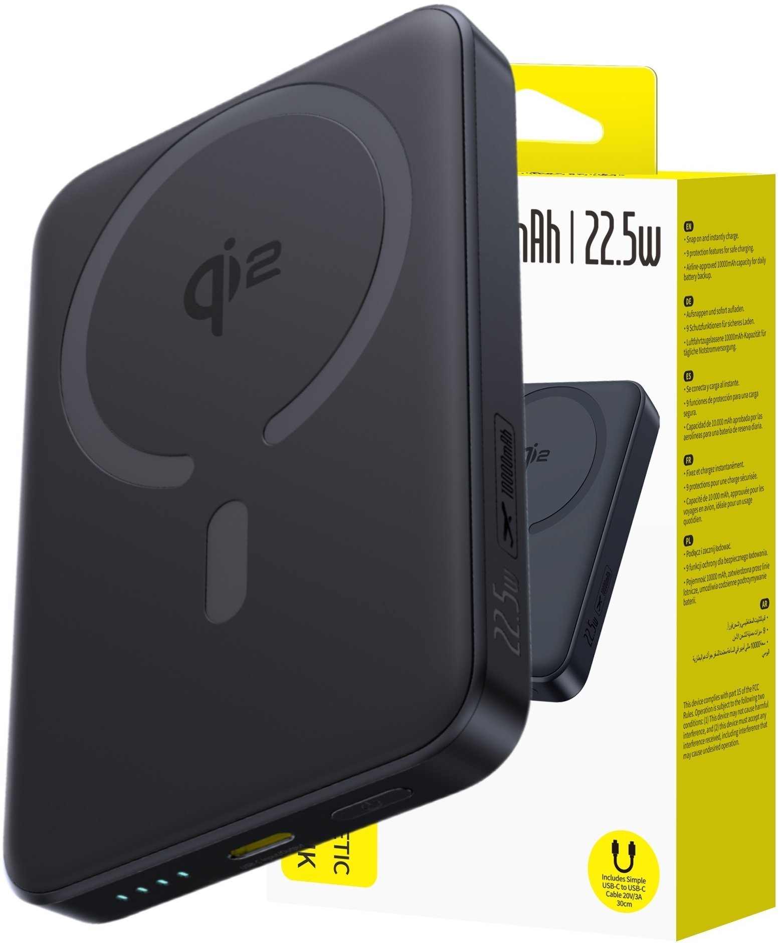 Karikues portativ Baseus Qi2, 10000mAh, wireless 15W PD 22.5W, magnetik