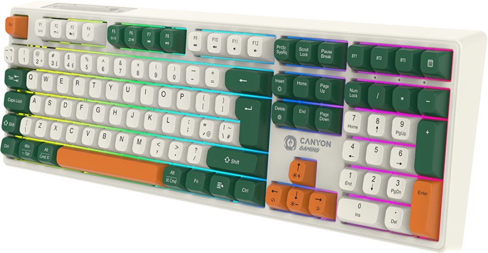 Tastierë wireless Canyon Shadder GKW-11, mekanike, RGB, e bardhë