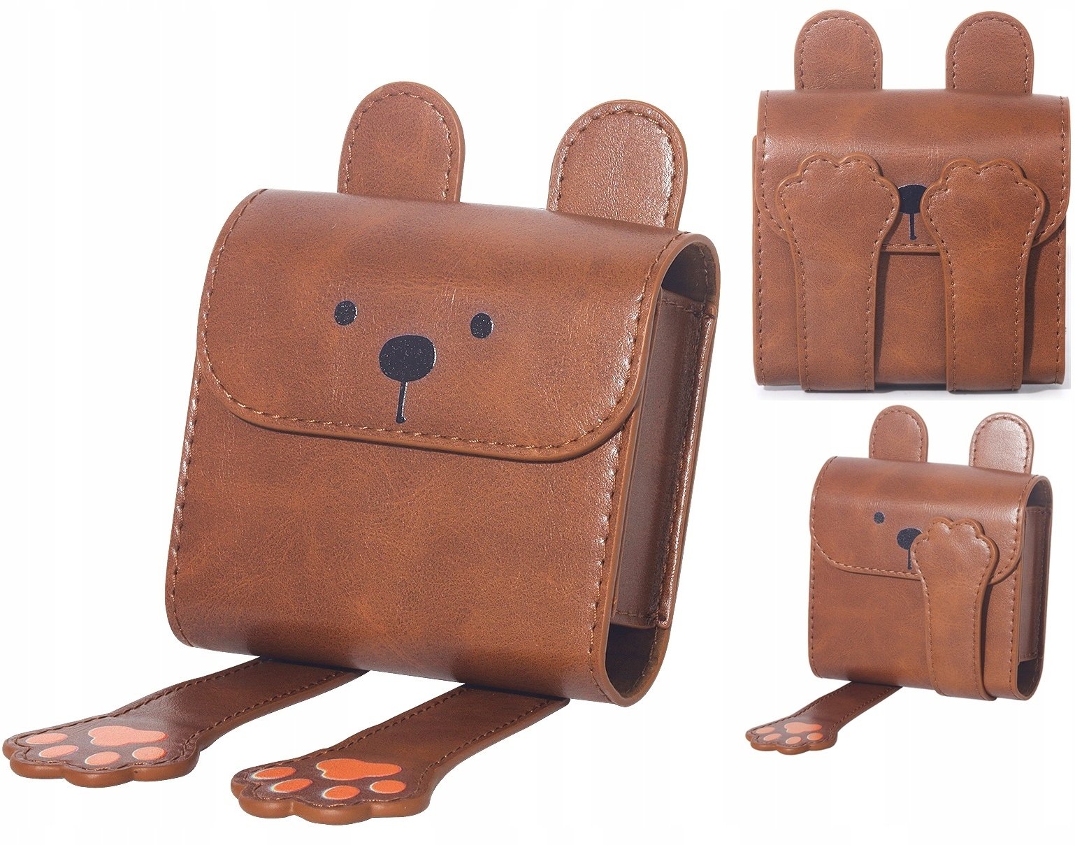 Kuti fotografish LoveInstant Teddy Bear, për Instax Square dhe Mini, lëkurë ekologjike, kafe