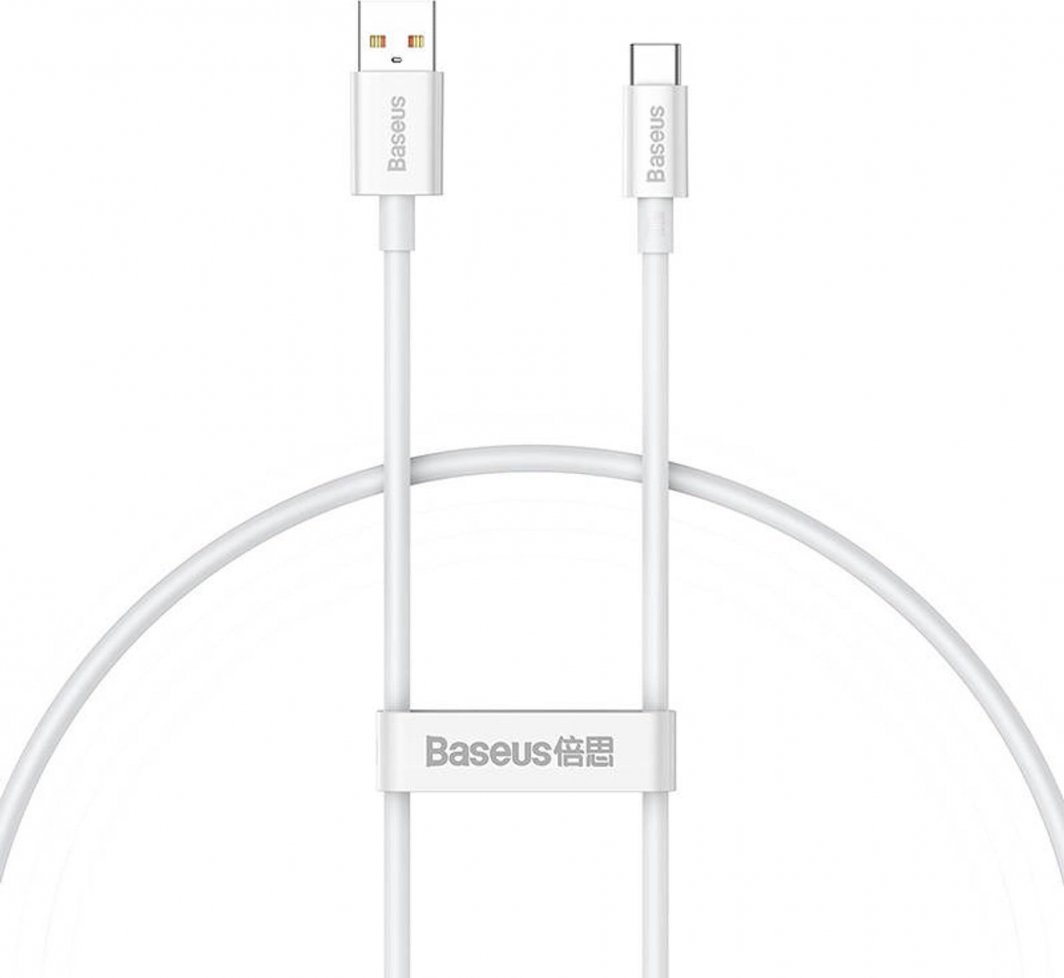 Kabllo USB Baseus Superior, USB A në USB C, 0.25 m, 100 W, e bardhë