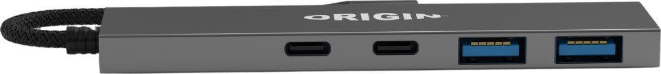 HUB USB Origin Storage OS-HUB-USB3/C, 4 порти, 2x USB 3.2 и 2x Type C, сива
