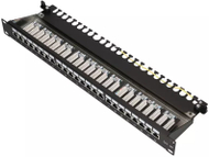 Patch panel Extralink CAT6A STP, 24 порти, за серверски rack