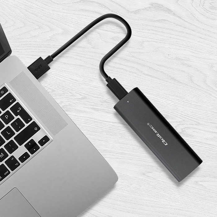 Kuti eksterne për SSD M.2 Qoltec Enclosure Pocket, SATA NVMe, USB Type C, gri