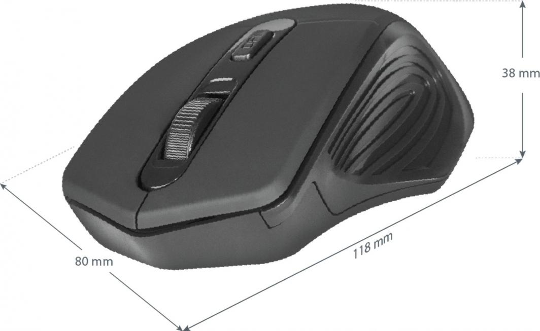 OPTICAL MOUSE DEFENDER DATUM MB-345 RF BLACK 1600DPI 4P 4