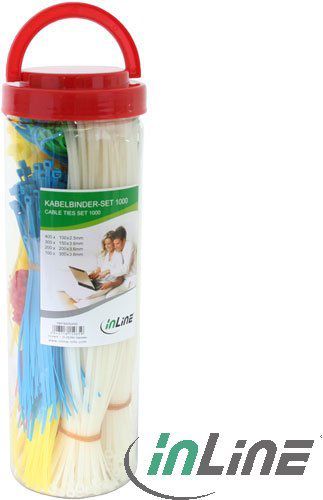 Lidhëse kabllosh InLine Cable Tie 59978A, set 1000 copë, ngjyra të ndryshme