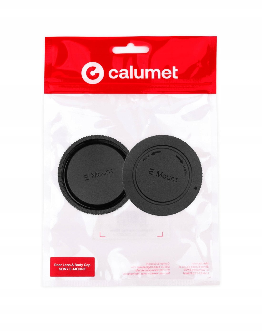 Set kapakë Calumet Rear Lens & Body, për Sony E Mount, plastik, i zi