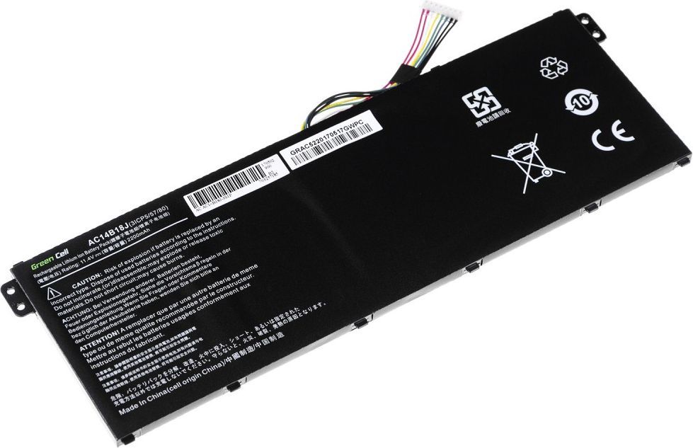 Bateri Green Cell AC14B8K AC14B18J për Acer Aspire E 11 ES1-111M ES1-131 E 15 ES1-512 Chromebook 11 CB3-111 13 CB5-311