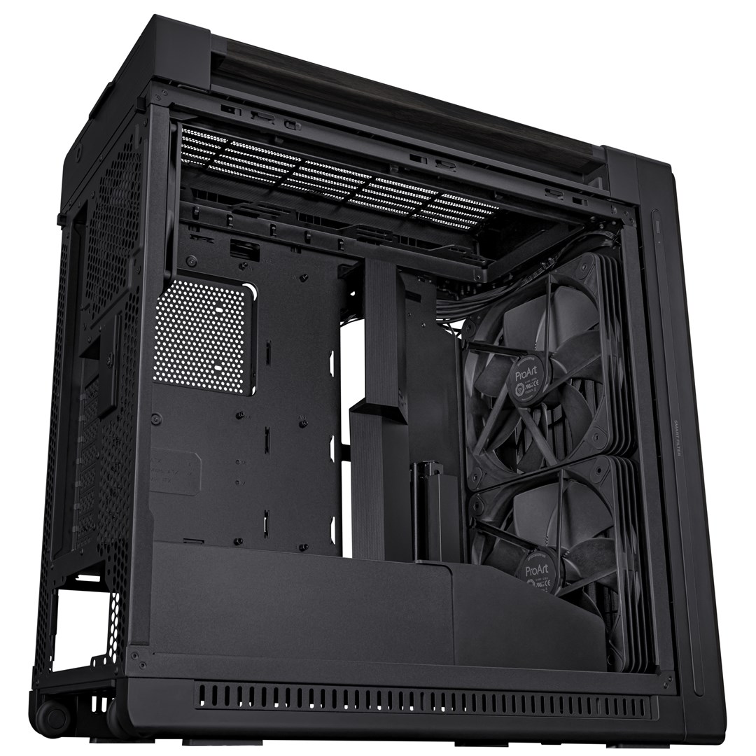 Kuti PC ASUS ProArt PA602 Wood Edition, mid tower, panel metalik, e zezë