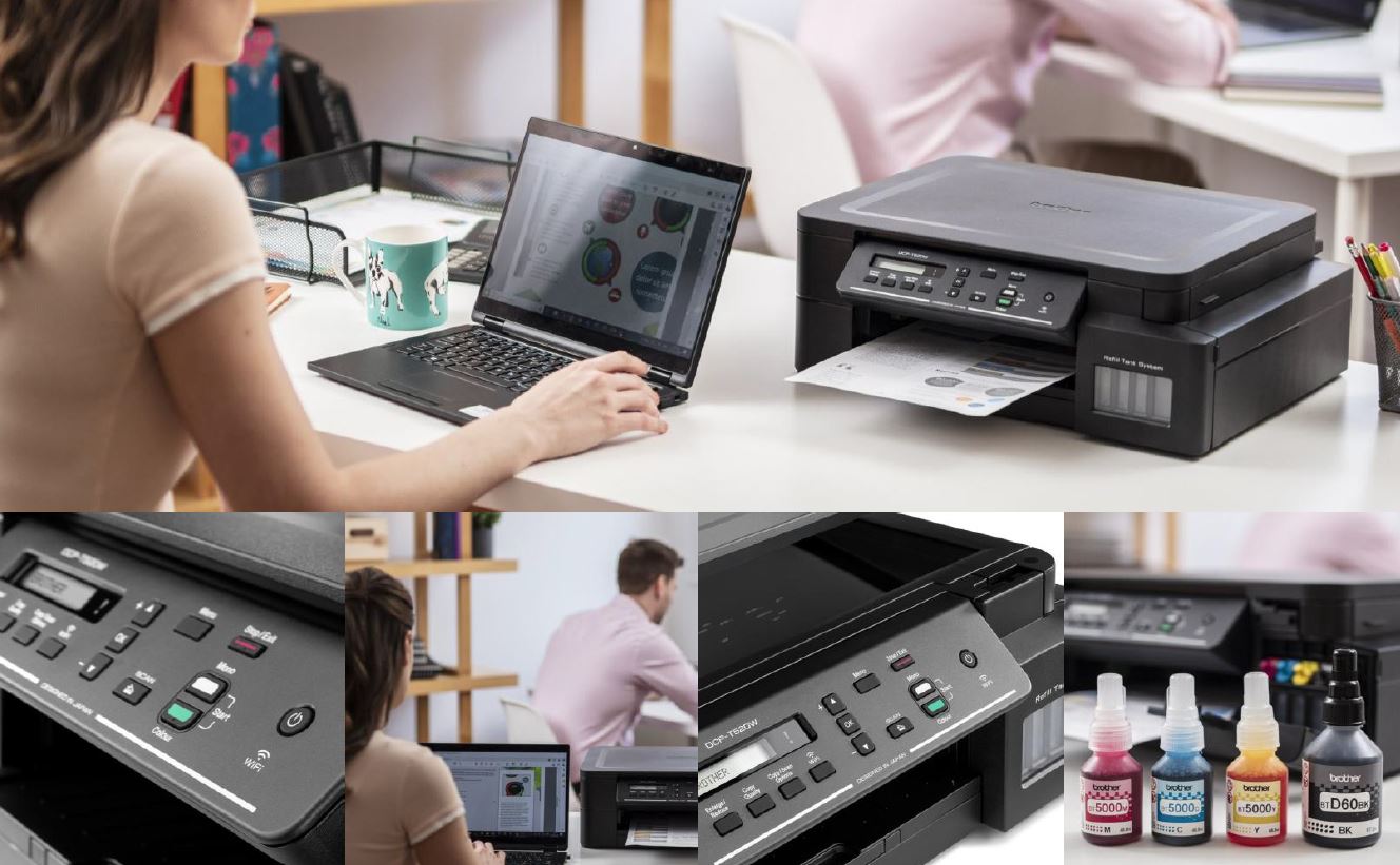 Printer multifunksional Brother DCP-T520W, inkjet A4, Wi-Fi, gri