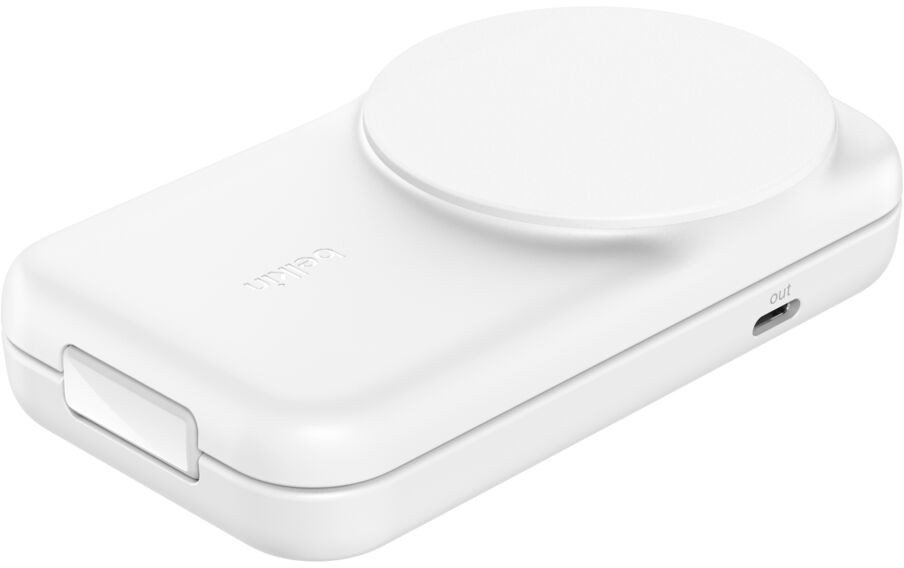 Karikues wireless Belkin UltraCharge 2 in 1 Qi2, 25W, me portë USB C, i bardhë