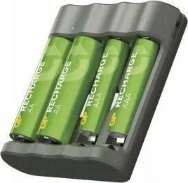 Karikues baterish GP Batteries GP Recharge B441, USB, set me 2x AA 2100mAh dhe 2x AAA 800mAh