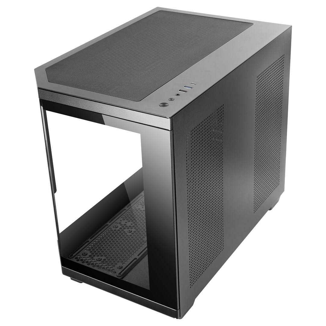 Kullë PC Mars Gaming MC3TCORELCDM, Mini Tower, xham i temperuar, ekran IPS, e zezë