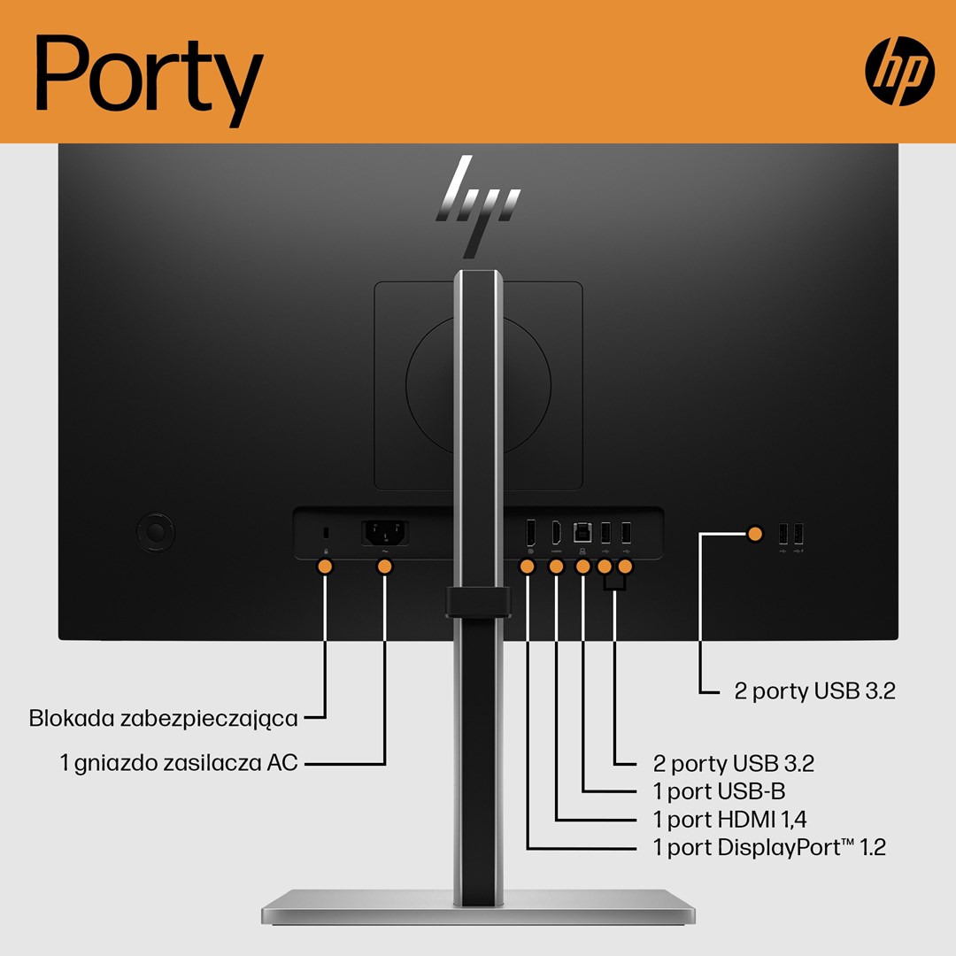 Monitor HP E-Series E24, 23.8", 1920 x 1080, Full HD, 75 Hz, i hirtë