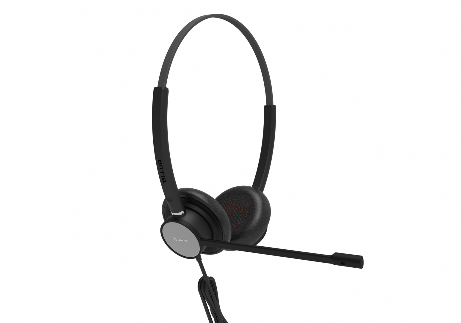 Kufje profesionale Tellur Voice 420, binaurale, USB Type C dhe 3.5mm, të zeza