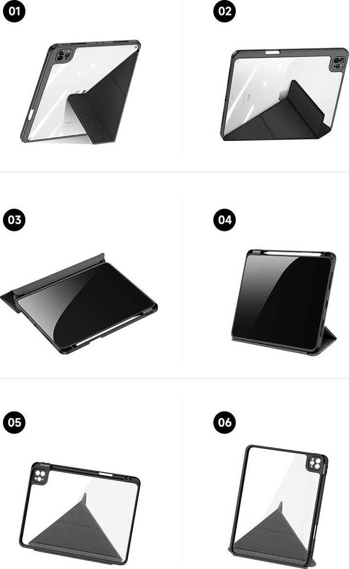 Mbrojtëse tableti Dux Ducis Magi për iPad Pro 11" 2018 2020 2021 dhe iPad Air 4, kapak smart, me vend për Apple Pencil, e zezë