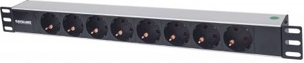 Shirit rryme rack Intellinet 714037, 19", 1U, 8 dalje Schuko, i zi
