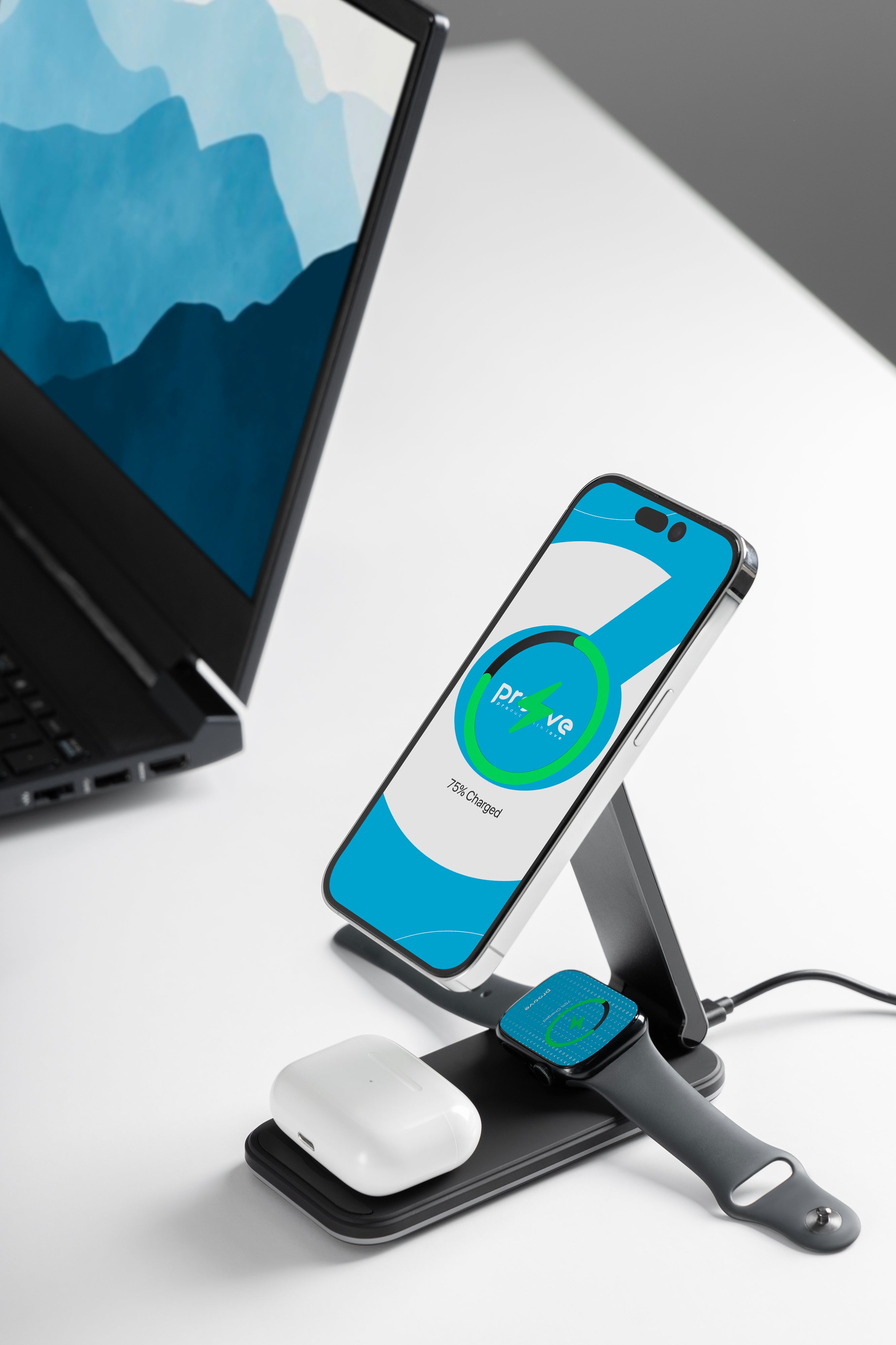Karikues wireless 3 në 1 Proove Energy Fold, 15W, i zi