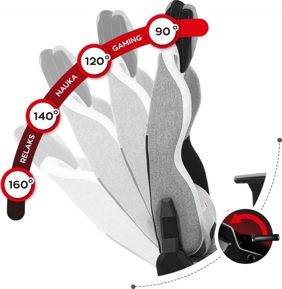 Karrige gaming Huzaro Force 7.9 Gray Mesh, ergonomike, deri 150 kg, gri