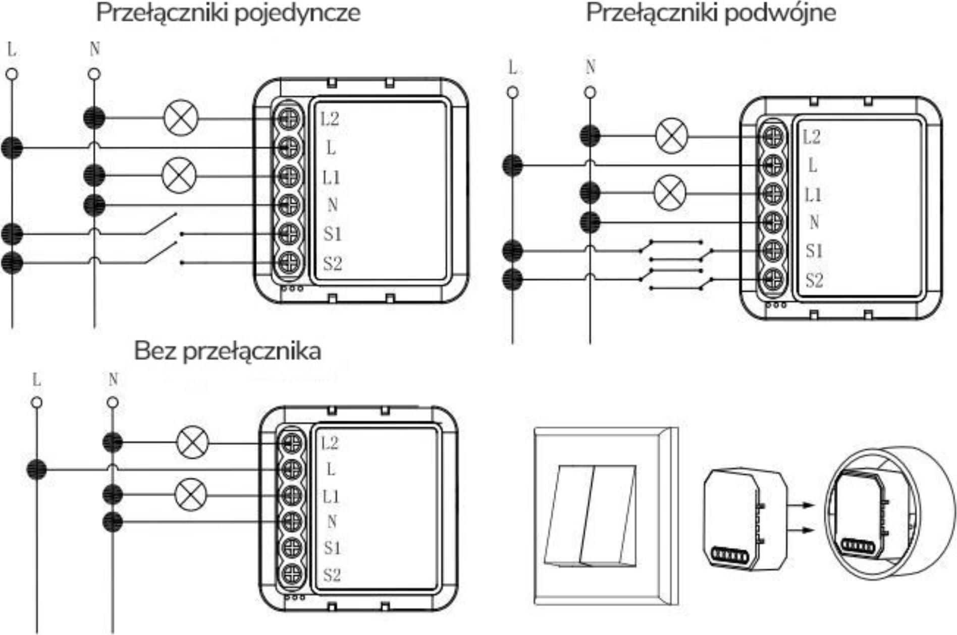 Modul inteligjent OXT Mini Relay, 2 qarqe, ZigBee Tuya, i bardhë