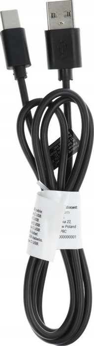 Kабел USB Type C 2.0 C366, 1 m, продолжен врв 8 mm, црн