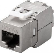 Modul Keystone goobay RJ45 CAT 6A, 500MHz, i mbrojtur, argjendtë