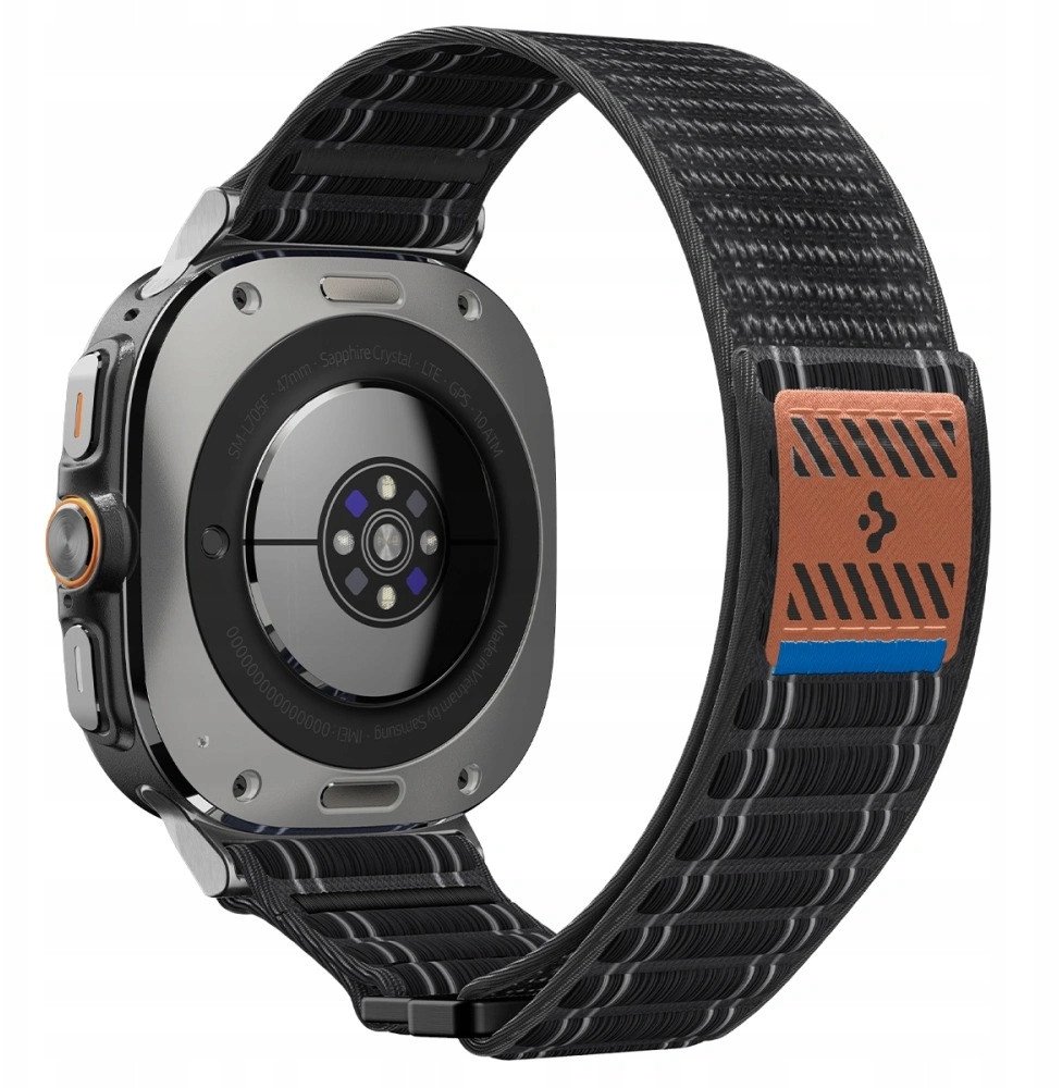 Rrip tekstili Spigen Fabric Band, për Samsung Galaxy Watch Ultra 47mm, mbyllje hook and loop, i zi